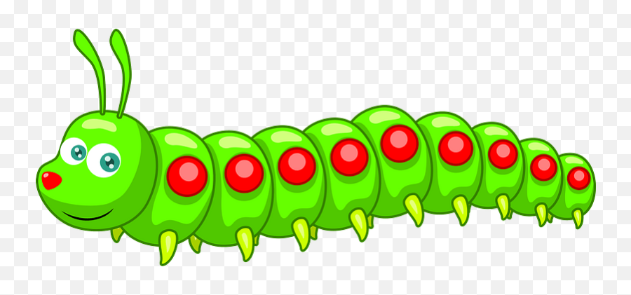 Green Caterpillar With Red Spots Clipart Free Download Emoji,Spots Png