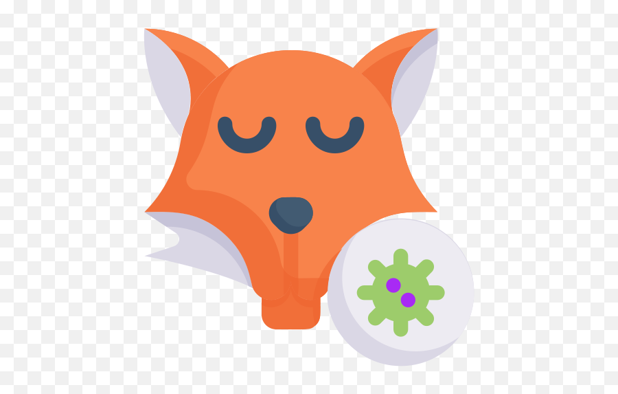 Fox Virus Free Icon Of Virus Transmission Flat Emoji,Transmission Clipart