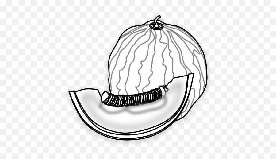 Food Musk Melon Muskmelon Black White Line Art Scalable - Melao Preto E Branco Png Emoji,Food Clipart Black And White