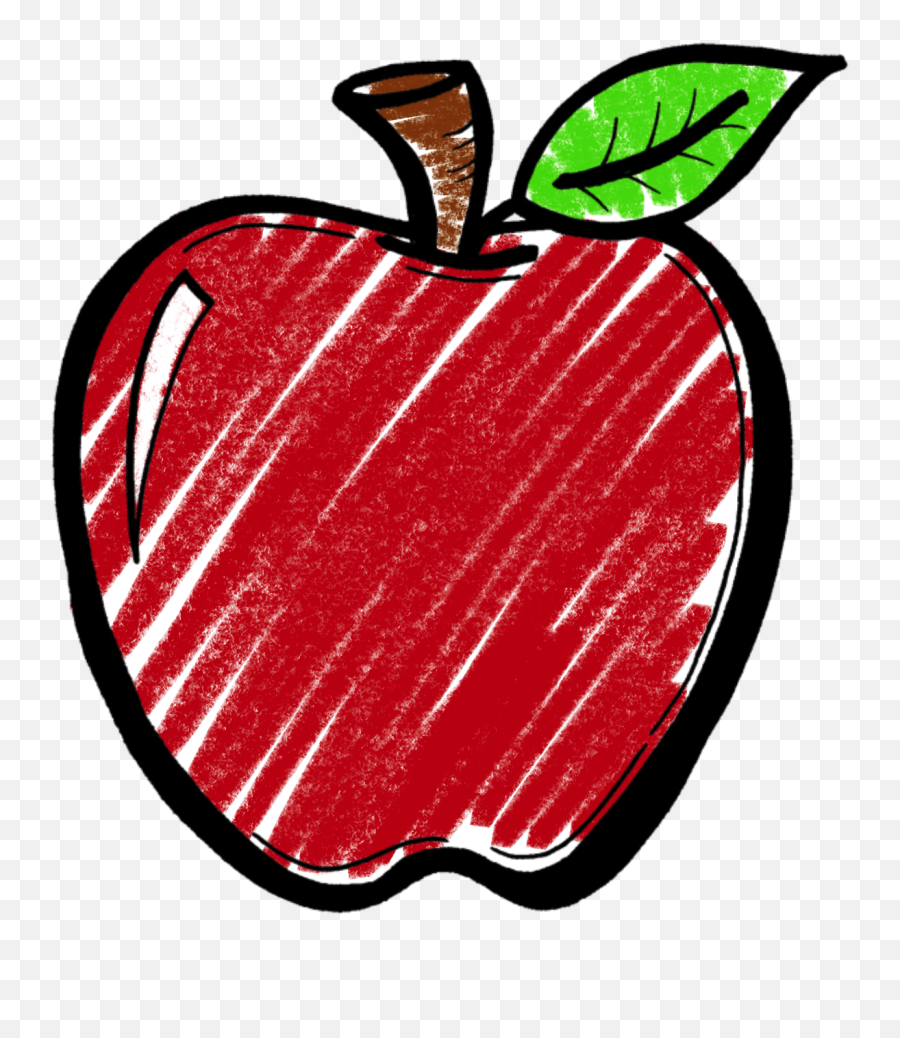 Chalk Apple Png Png Image With No - Chalkboard Apple Clipart Emoji,Apple Clipart