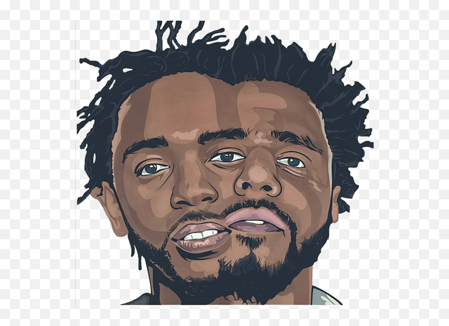 J Cole Cartoon Hd Png Download - Kendrick Lamar J Cole Painting Emoji,J Cole Png