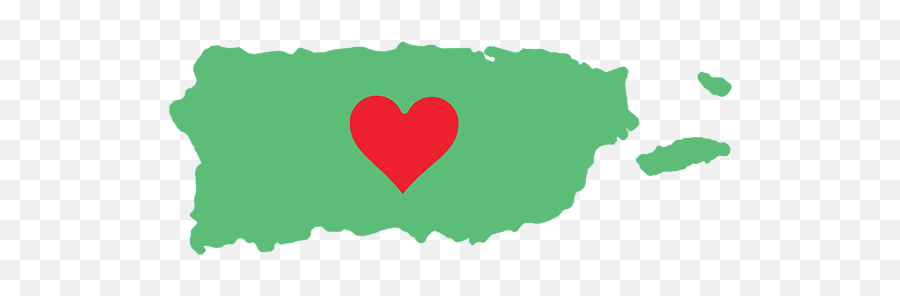 Puerto Rico Map With Heart In It - Mapa Puerto Rico Corazon Emoji,Puerto Rico Clipart