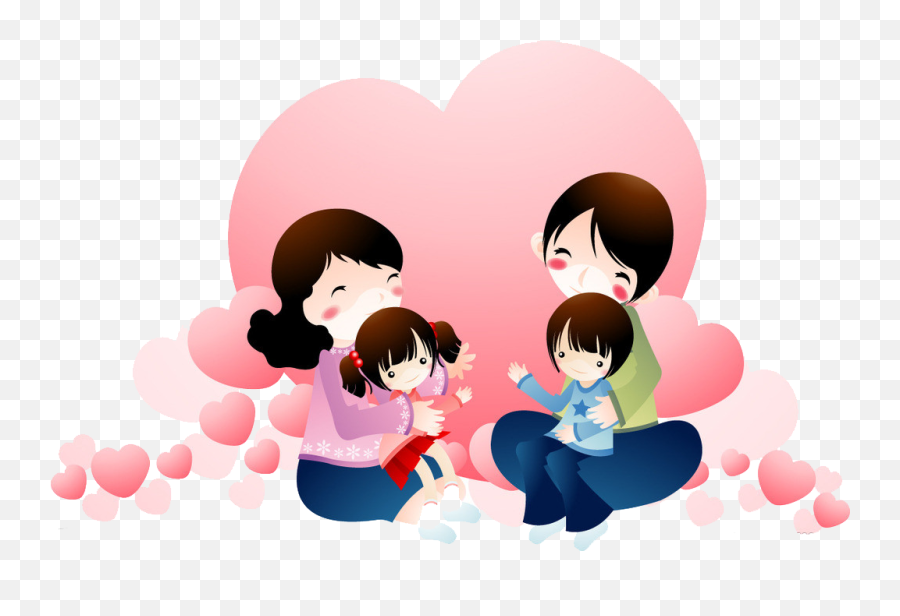 Family Happiness Child Between Parents And Full - Happy Happy Family Love Cartoon Emoji,Happiness Clipart