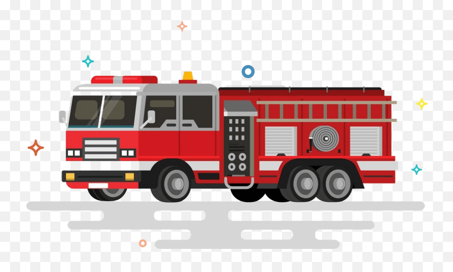 Fire Truck Flat Design Png - Fire Engine Flat Png Emoji,Fire Truck Clipart