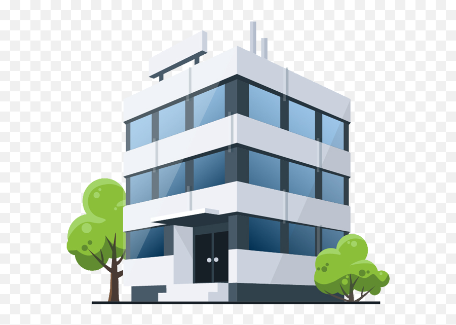 Download Hd Cartoon Building Png - Office Building Cartoon Office Building Clipart Emoji,Building Png