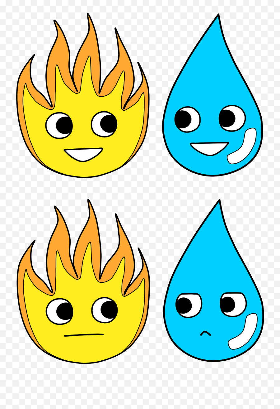 Cartoon Fire And Water Clipart - Fuego Y Agua Animado Emoji,Cartoon Fire Png