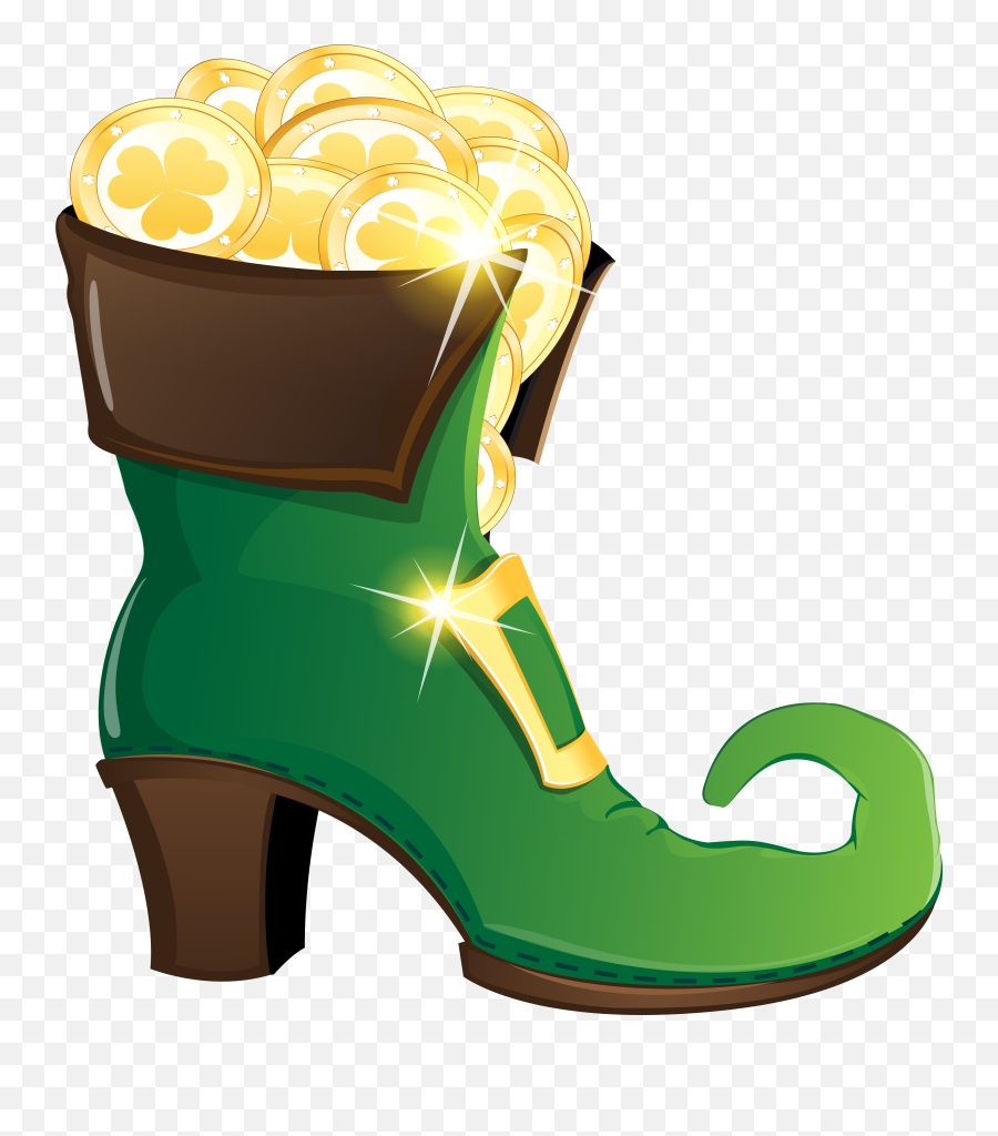 Leprechaun Shoe With Gold Coins Png - Leprechaun Shoe Clipart Transparent Emoji,Leprechaun Clipart