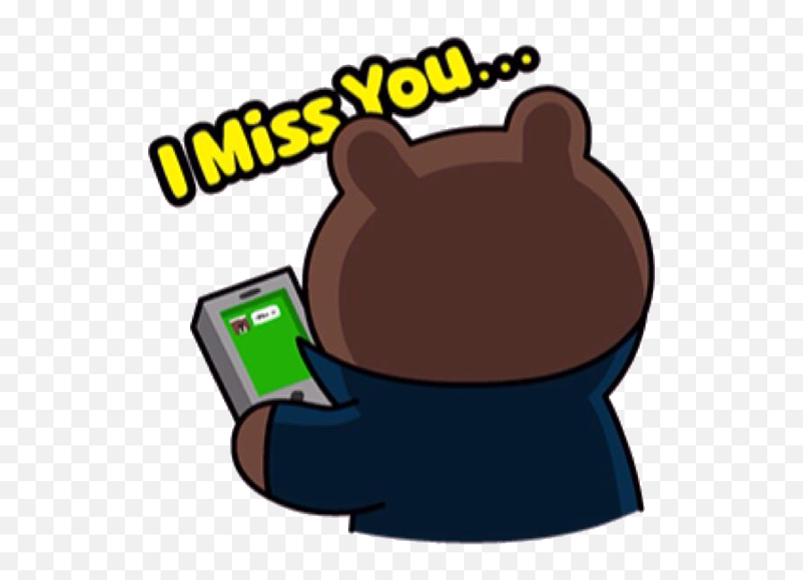 Brownu0027s Love Story - Brown And Cony Miss You Clipart Full Line Sticker Miss You Emoji,Miss You Clipart