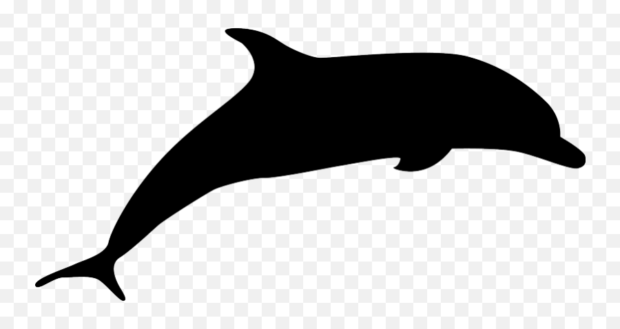 Dolphin Black Clipart - Ocean Animal Images Silhouette Emoji,Dolphin Clipart Black And White