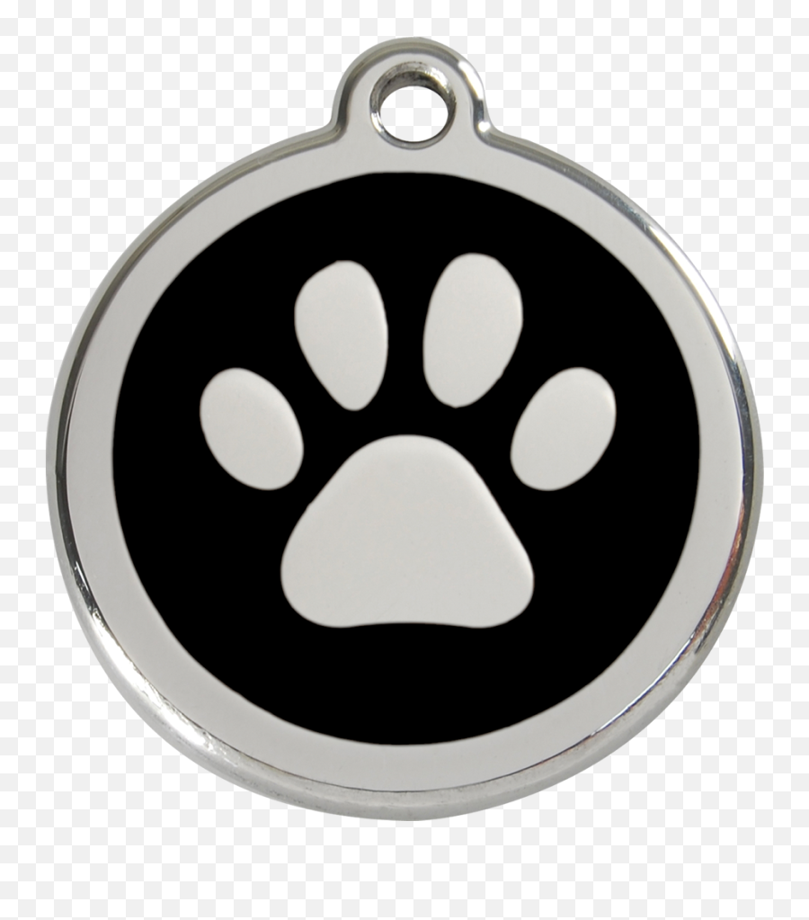 Black Pawprint Pet Tag - Blue Dog Name Tag Hd Png Download Paw Print Dog Tag Emoji,Name Tag Png