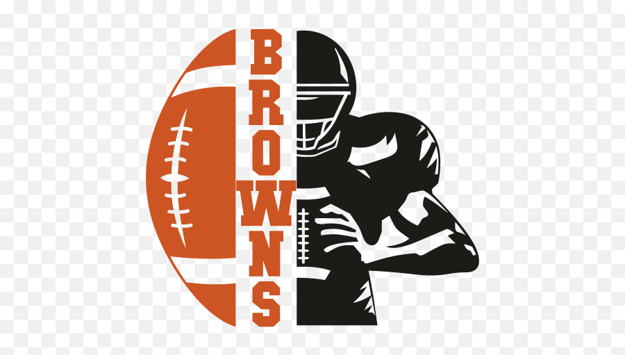 Cleveland Browns Distressed Football Half Player Svg Emoji,Distressed Clipart
