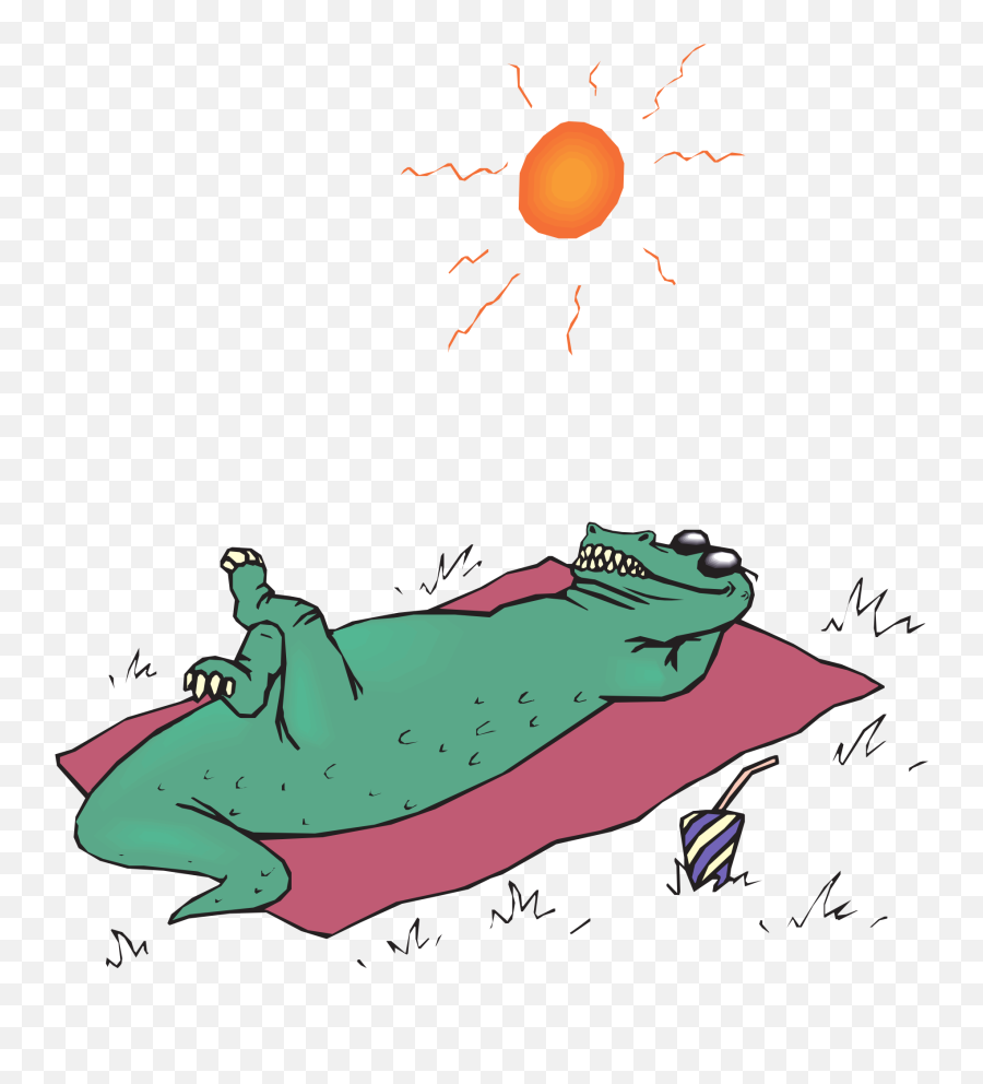 Clipart Of Alligator Sunbathes Free Image Download Emoji,Lie Clipart