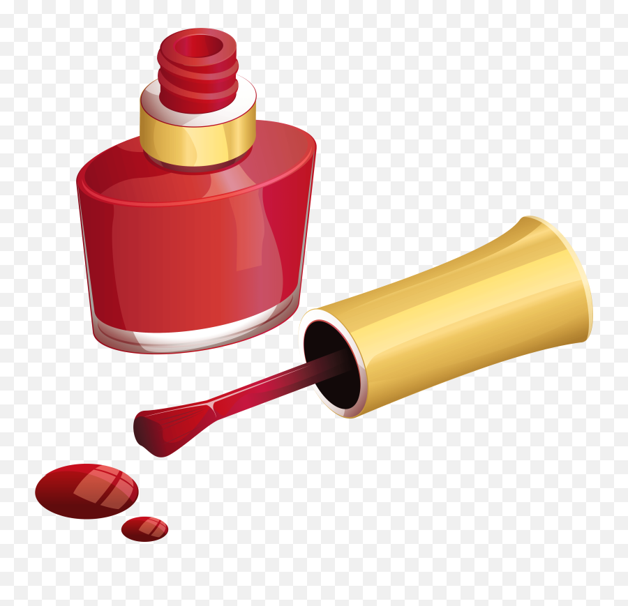 Lipstick And Nail Polish Clip Art - Nail Polish Bottle Clipart Png Emoji,Lipstick Clipart