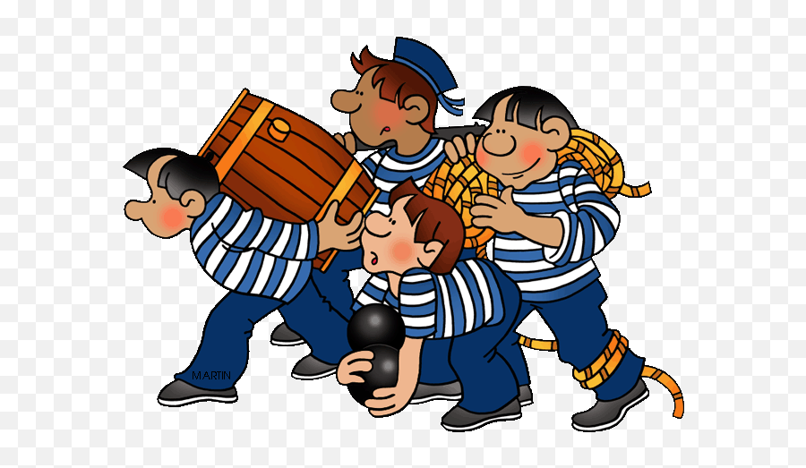 Crew Of Ship Cartoon - Ship Captain And Crew Clipart Emoji,Columbus Day Clipart
