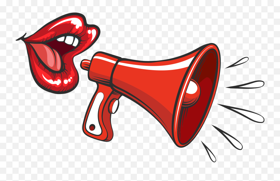 Mouth Megaphone Clipart - Clip Art Red Megaphone Emoji,Megaphone Clipart