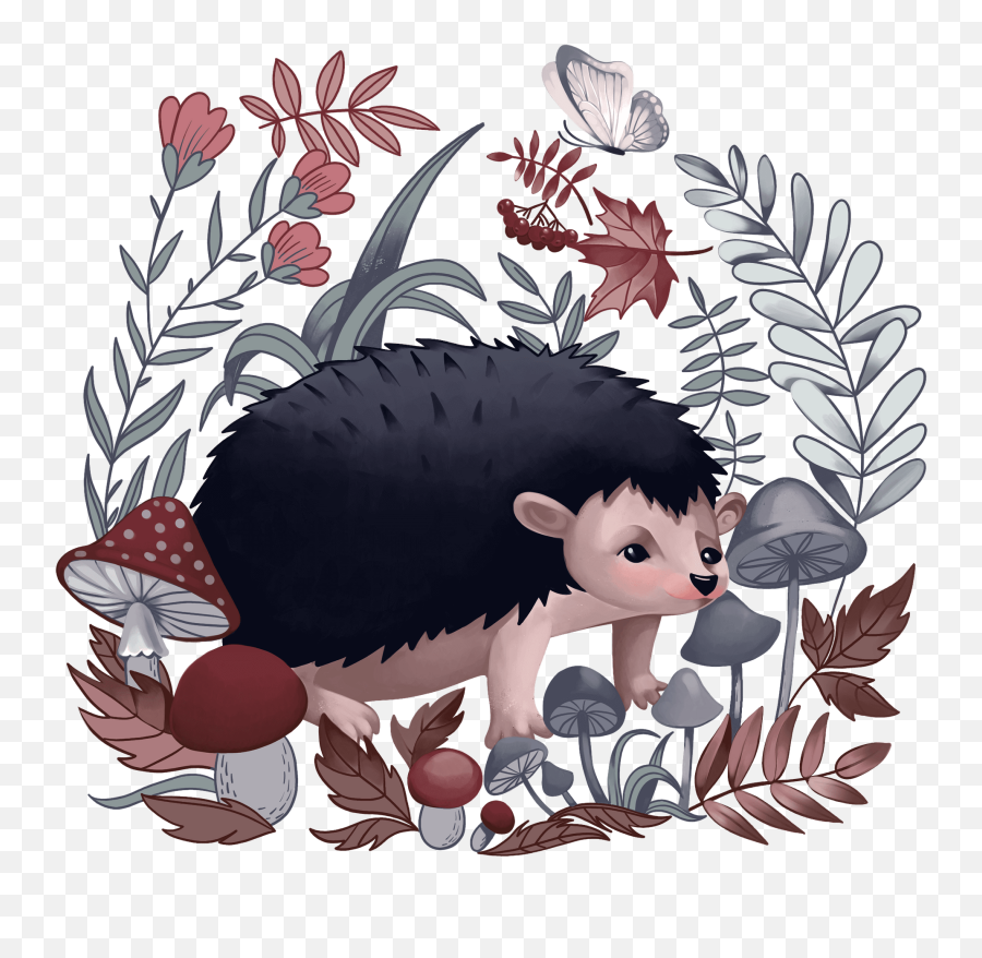 Hedgehog In The Forest Clipart Free Download Transparent - Erinaceidae Emoji,Forest Clipart