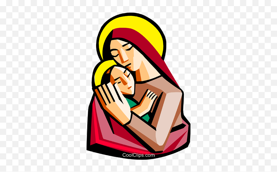 Mother Mary With Baby Jesus Royalty - Mary And Baby Jesus Vector Emoji,Baby Jesus Clipart