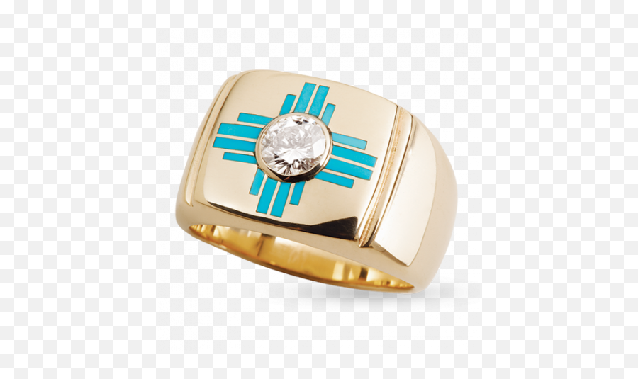 14ky Turquoise Zia Ring With 102 Carat Bezel Diamond Emoji,Turquoise Png