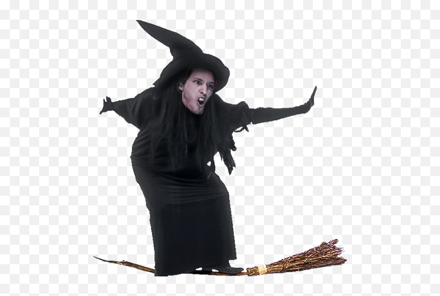 Witch On Broom With Scary Face Upvote This So This Is The Emoji,Scary Face Clipart