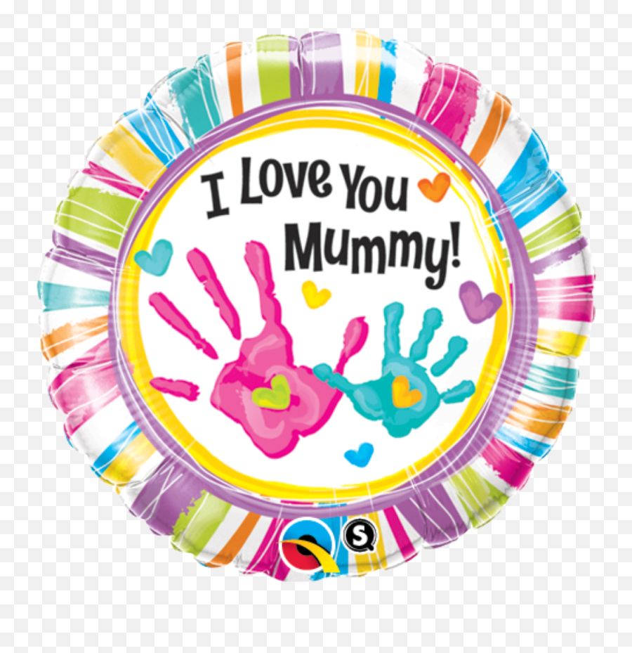 I Love You Mummy Hand Prints Foil Balloon Box - 1 I Love You Emoji,Handprints Clipart