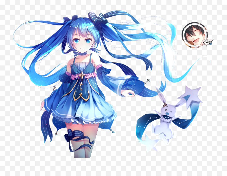 Anime Girl Png - Transparent Blue Anime Girl Png Emoji,Anime Girl Transparent Background