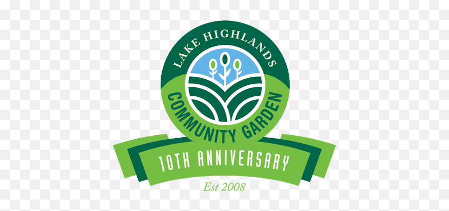Lake Highlands Community Garden - Language Emoji,10th Anniversary Logo