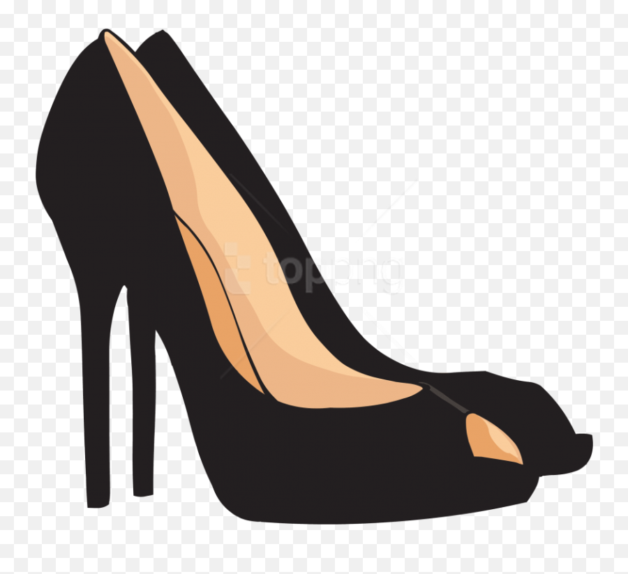 Free Png Download Black Heels Clipart Png Photo Png - Black Round Toe Emoji,High Heel Shoe Clipart