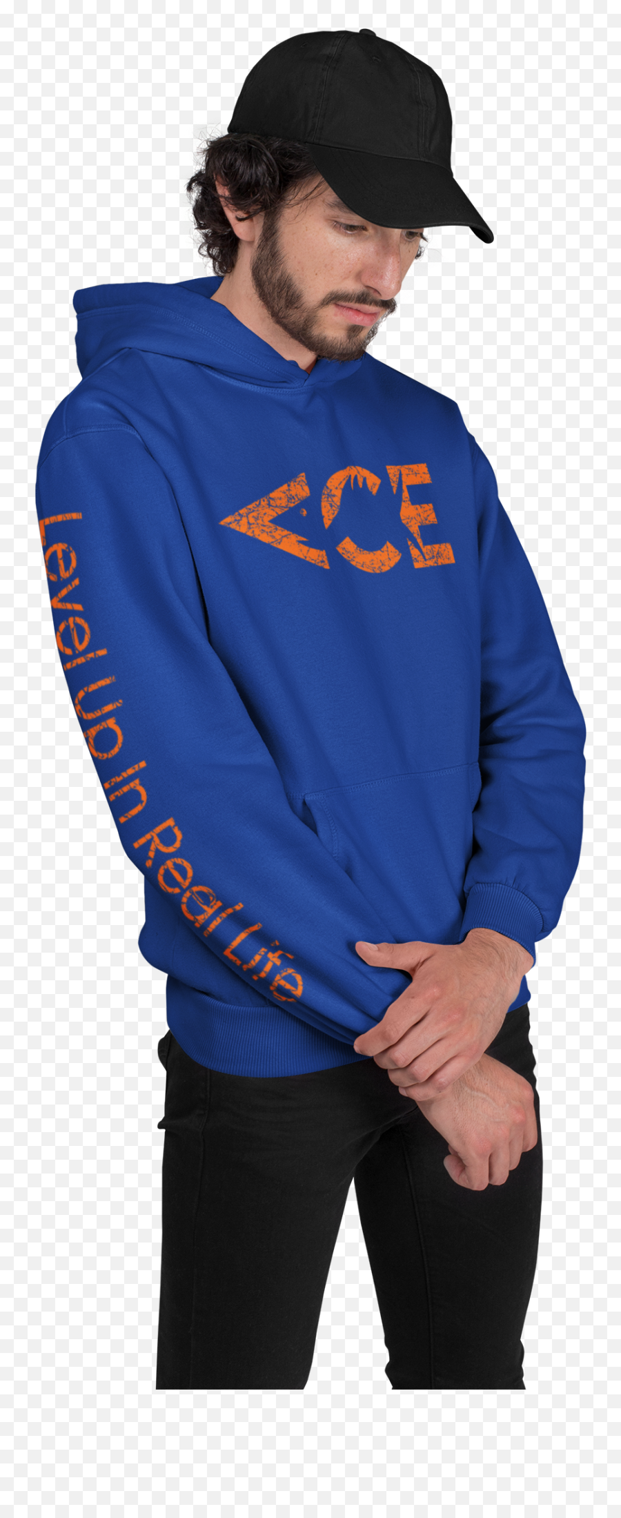 Ace Vintage Orange Logo Hoodie - Vaporwave Aesthetic Outfits Boys Emoji,Level Up Logo