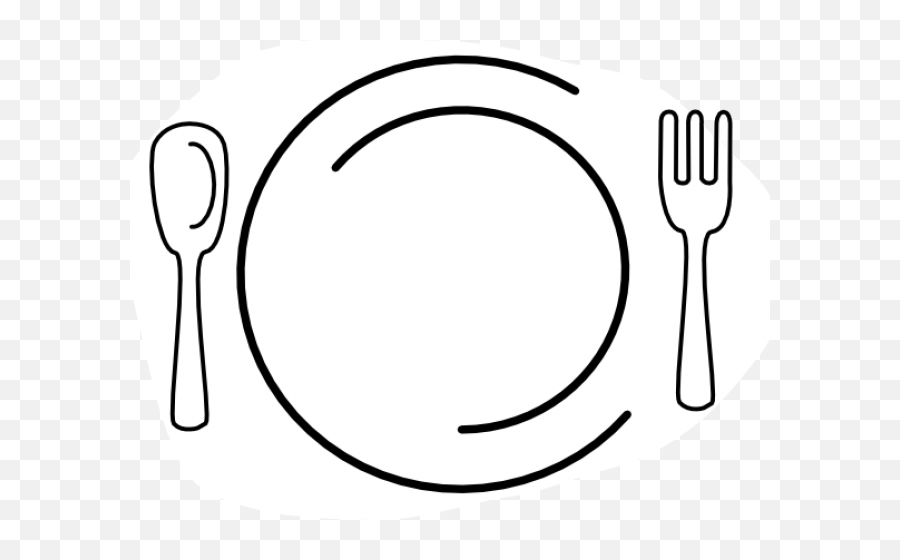 Black And White Plate Of Food Clipart - Clipart Suggest Emoji,Meal Clipart