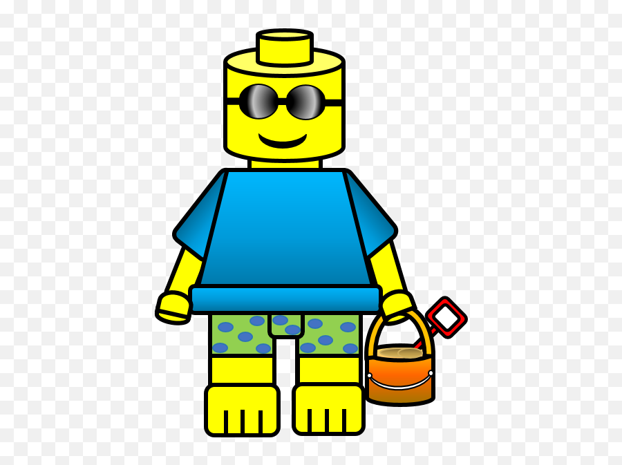 Summer Beach Lego Inspired Kids Clipart - Lego Beach Clipart Emoji,Lego Clipart