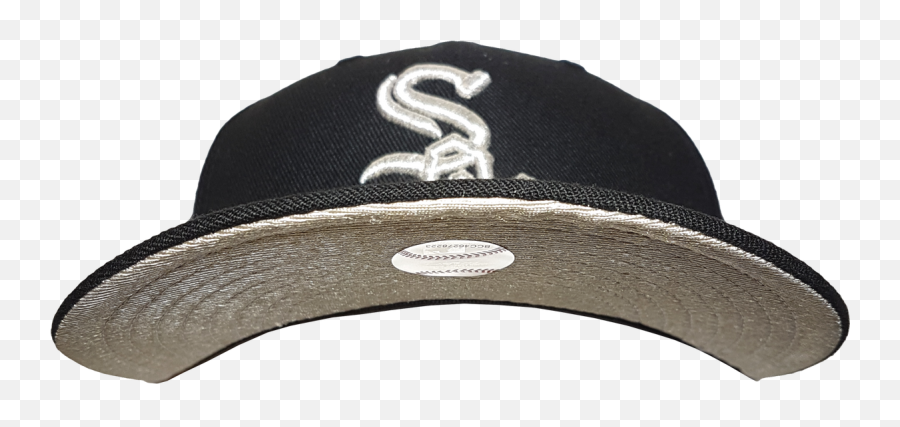Chicago White Sox Fitted Custom Exclusive Low Profile Black And Metallic Silver Emoji,Chicago White Sox Logo Png