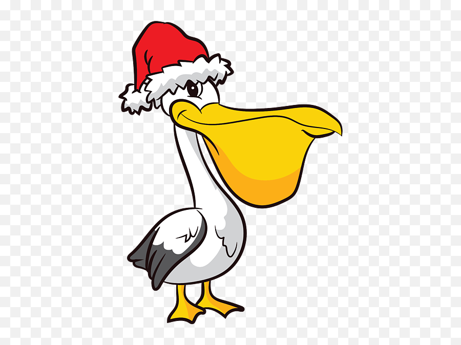 Pelican With Santa Hat Cute Christmas Hat Pelican Duvet Cover Emoji,Cartoon Santa Hat Transparent