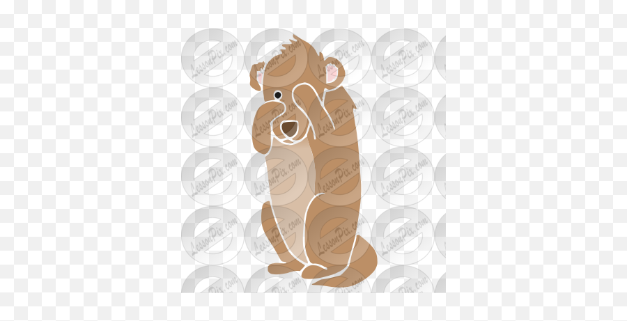 Shy Groundhog Stencil For Classroom Therapy Use - Great Emoji,Groundhogs Day Clipart
