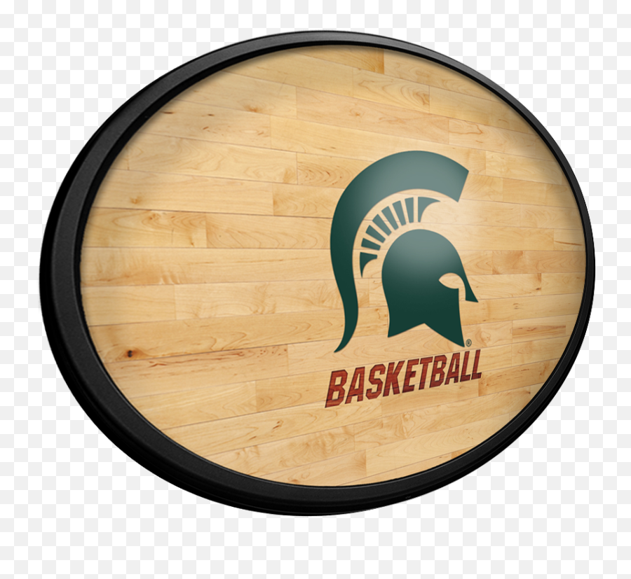 Michigan State Spartans Hardwood - Oval Slimline Lighted Emoji,Michigan Spartans Logo