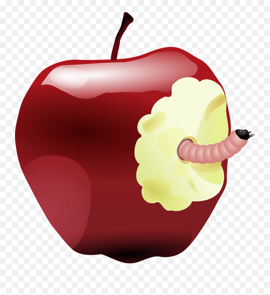 Rotten Apple Clipart - Worm In Apple Clipart Emoji,Apple Clipart