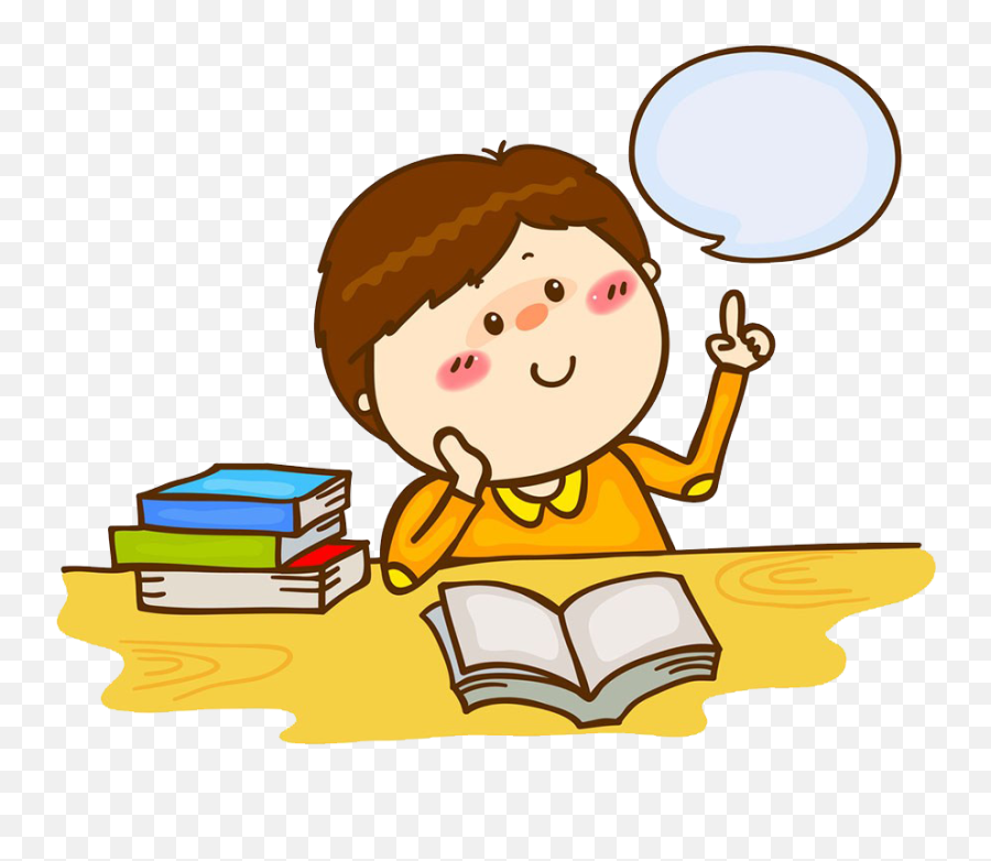 Clipart Library Stock Child Thinking Clipart - Student Thinking Children Png Emoji,Child Reading Clipart