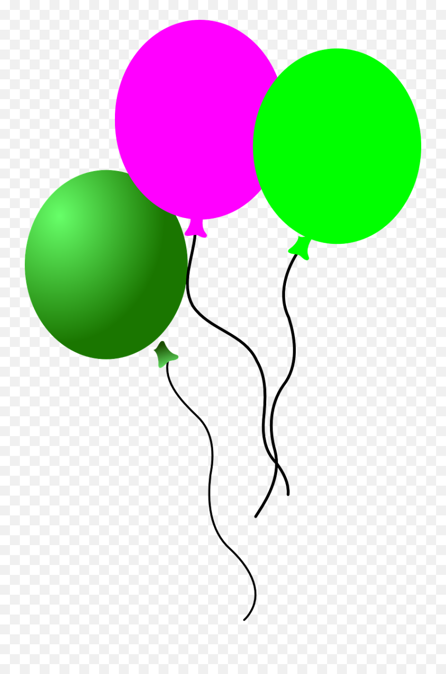 Balloons Pink Green Flying Birthday Party Festive - Balloons Birthday Green And Pink Emoji,Pink Balloons Png