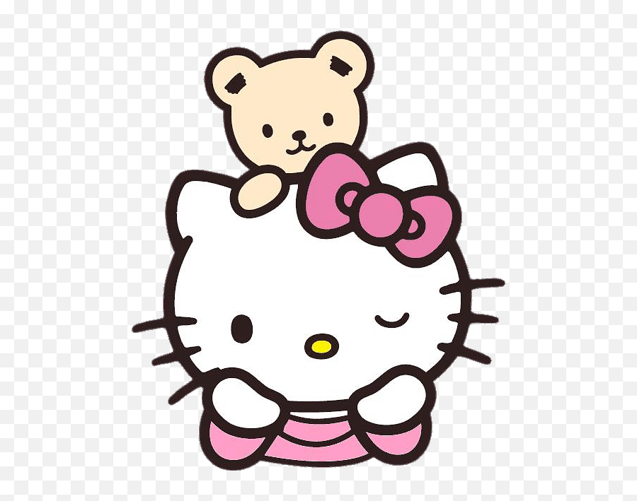Hello Kitty With Teddy Bear Transparent - Hello Kitty Emoji,Hello Kitty Png