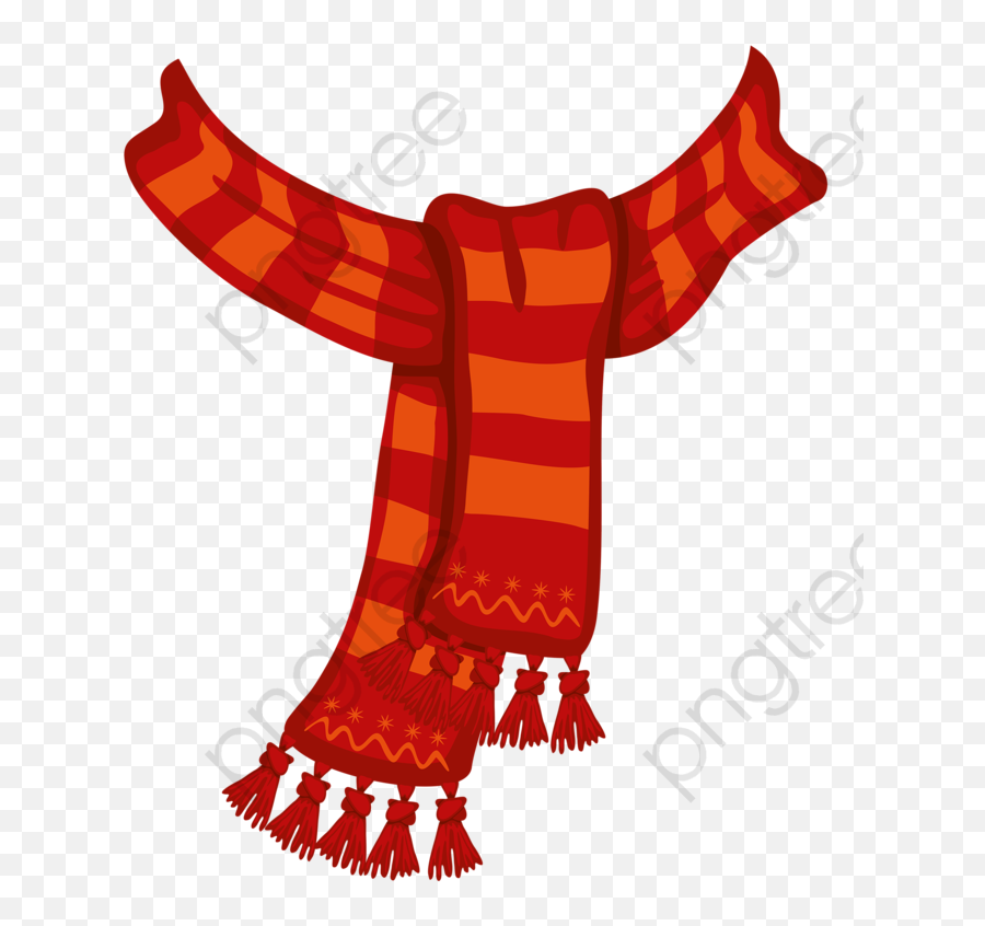Red Scarf Scarf Red Hand Painted Png Transparent - Scarf Transparent Winter Scarf Clipart Emoji,Scarf Clipart