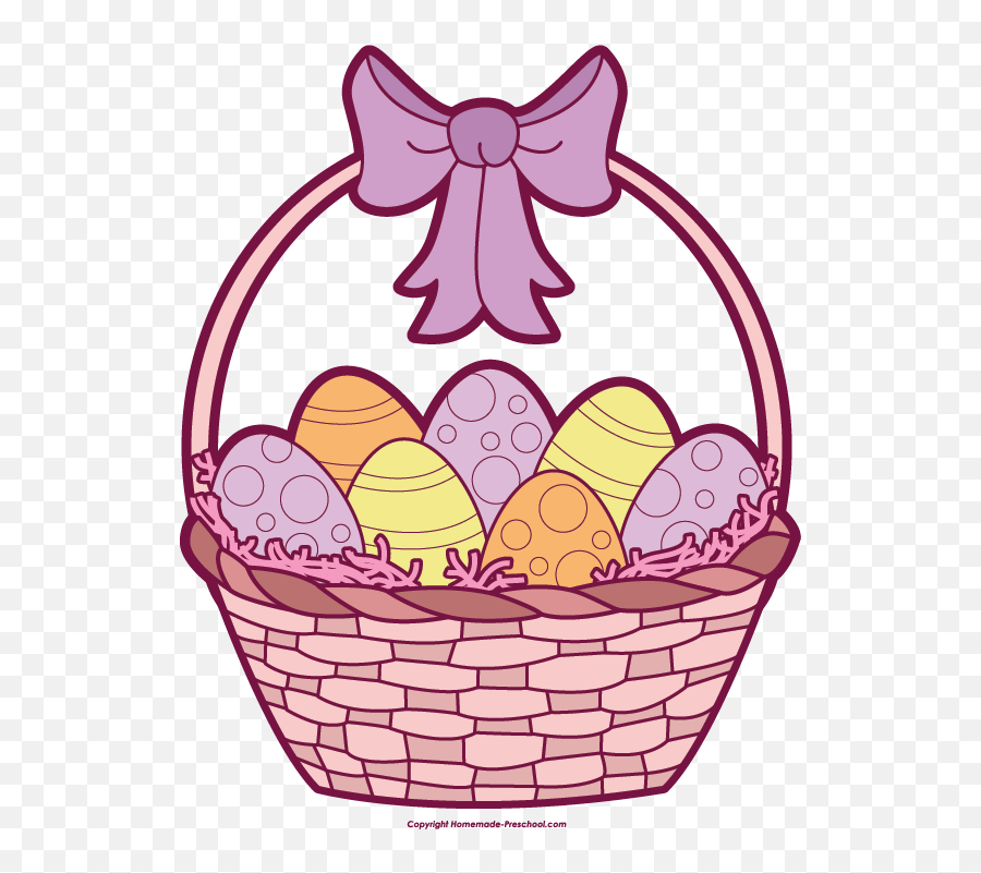 Free Easter Basket Clipart - Easter Eggs Png Black And White Emoji,Easter Basket Clipart