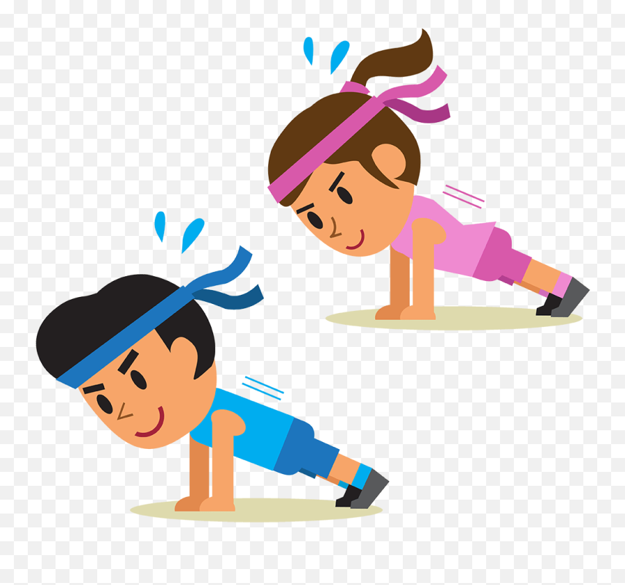 Clipart Exercise Plank - Child Push Up Cartoon Emoji,Up Clipart