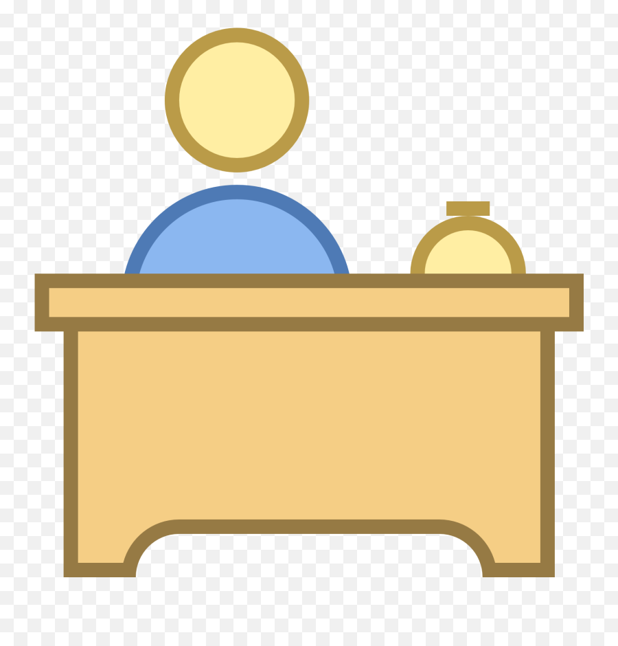 Desk Clipart Front Desk Front - Reception Desk Cartoon Png Emoji,Desk Clipart