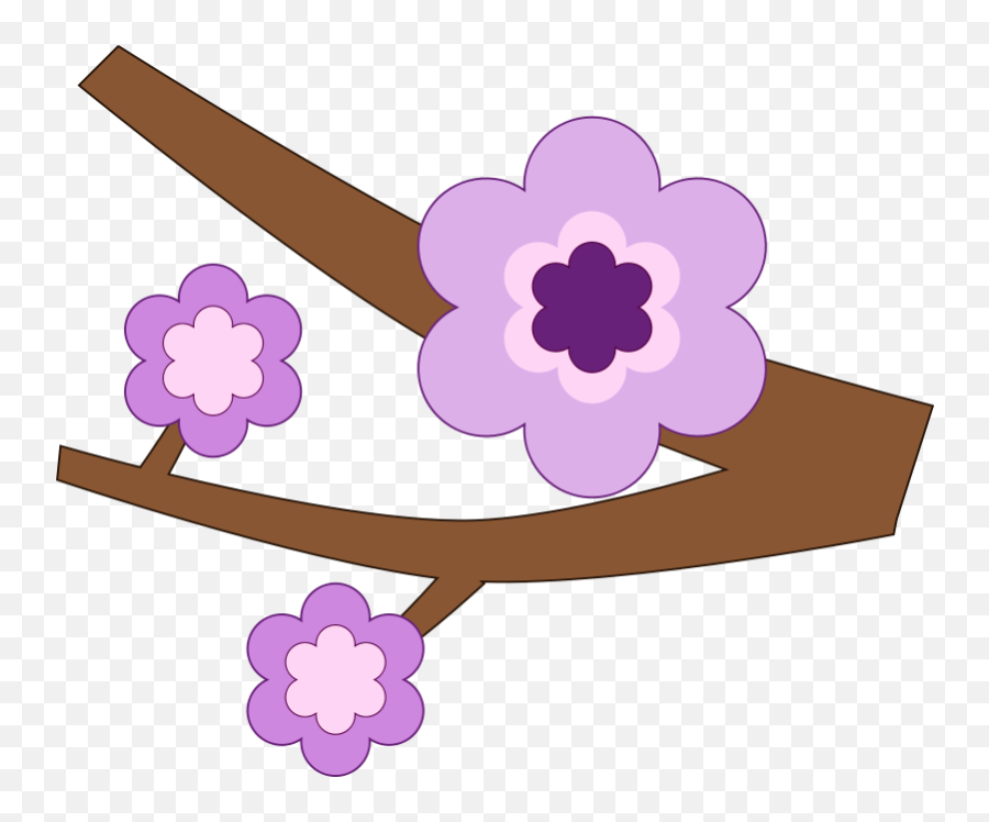 Free Clip Art - Flower With A Branch Clip Art Emoji,Purple Flower Clipart