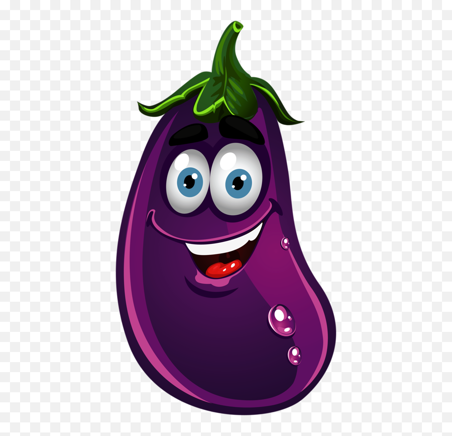 Image Fruit - Vegetables Clipart With Face Emoji,Eggplant Clipart