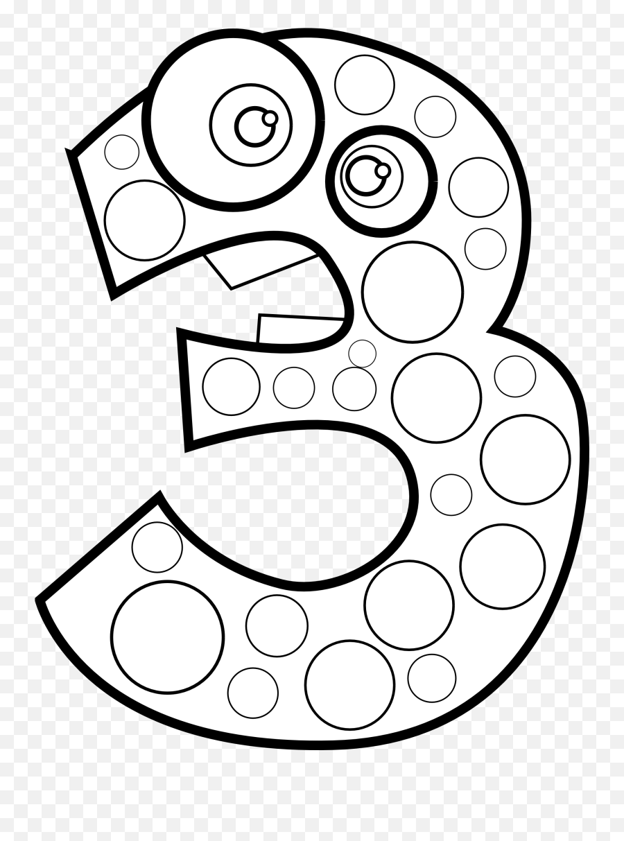 3 Clipart Animal - Numbers With Eyes 3 Emoji,Number 3 Clipart