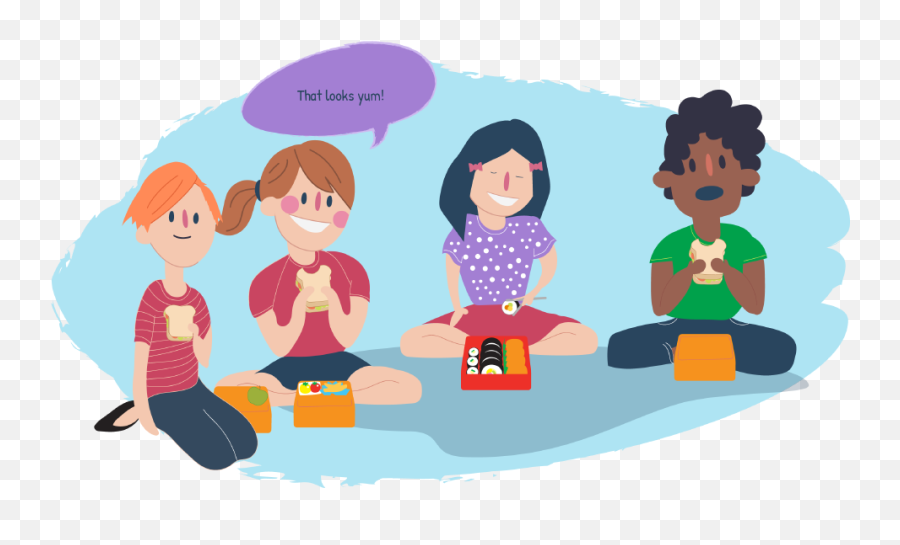 Friends Eating Png Clipart - Full Size Clipart 5384526 Kids Eating Lunch Png Emoji,Eating Png