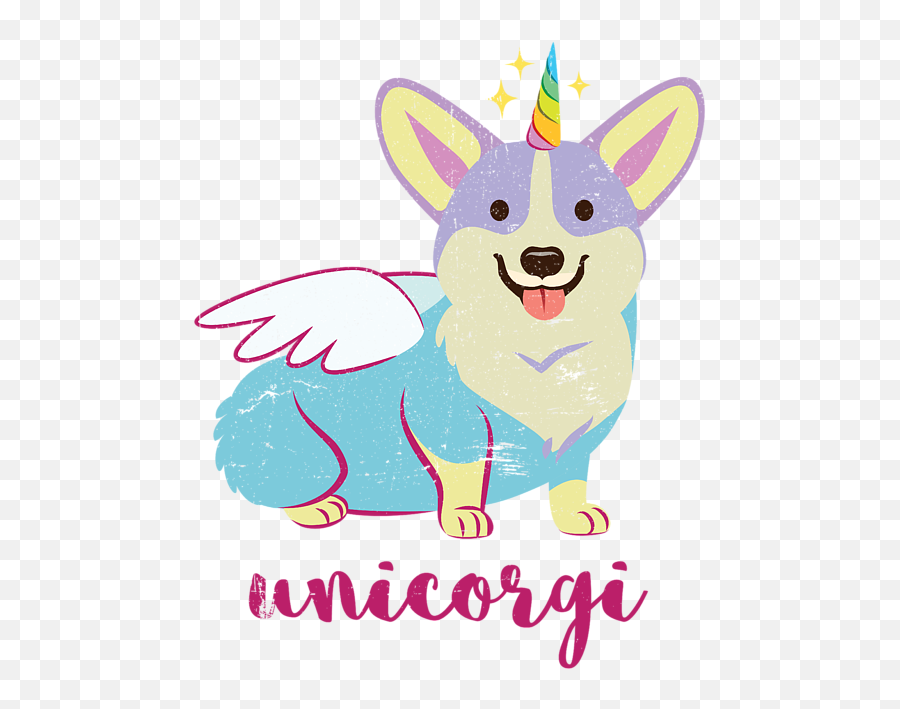 Unicorgi Unicorn And Corgi Distressed Mashup For Dog Or Emoji,Distressed Clipart