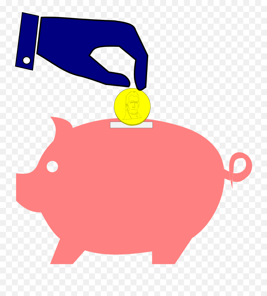 Bank Clipart Microsoft Clip Art Of 3 - Piggy Bank Hand Clipart Emoji,Bank Clipart