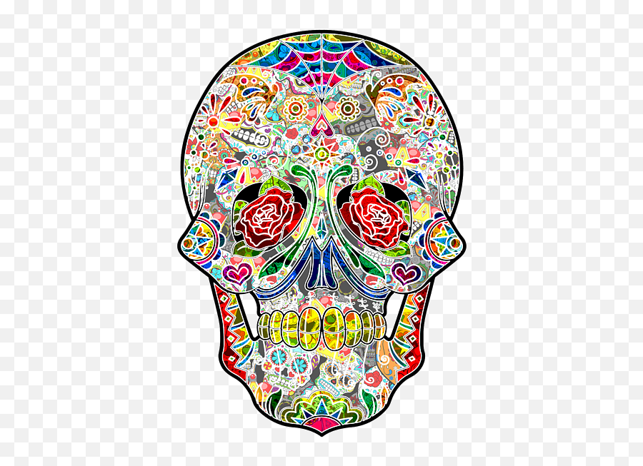 Sugar Skull Art Puzzle For Sale By Gold Target Emoji,Sugar Skull Transparent