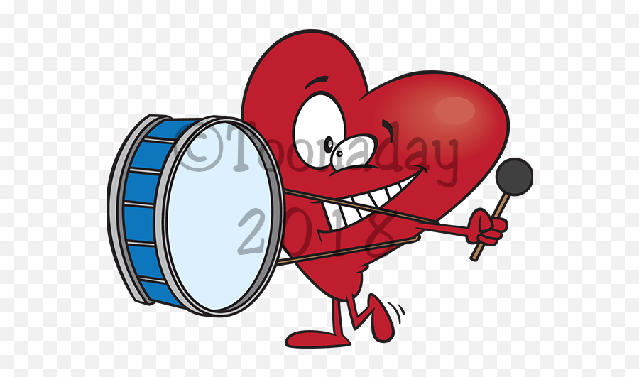 Heartbeat - Cartoon Heart Beating Drum Emoji,Heartbeat Clipart